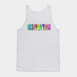 Cute Inspiration Motivational Text Illustrated Letters, Blue, Green, Pink for all people, who enjoy Creativity and are on the way to change their life. Are you Confident for Change? To inspire yourself and make an Impact. Tank Top